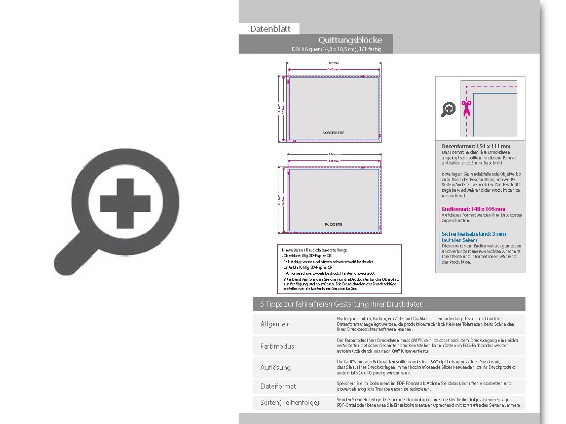 Product Bild quittungsblock_din_a6_quer__6-fach__4_1-farbig__50_s__tze_je_block