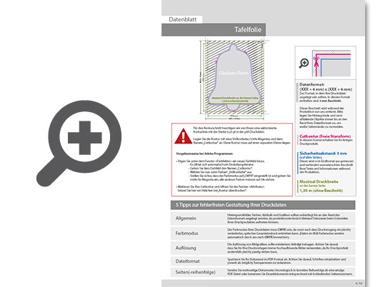 Product Bild hochwertige_tafelfolie_in_glocke-form_unbedruckt
