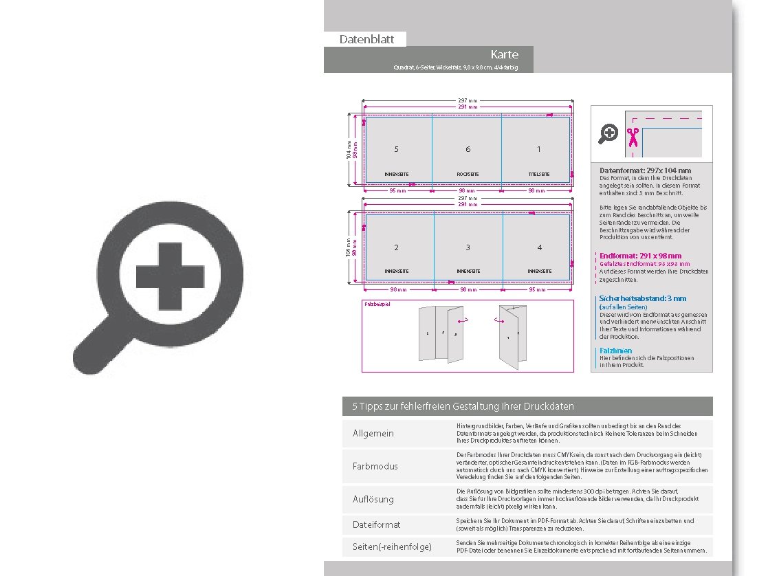 Product Bild trauerkarte__gefalzt_auf_quadrat_9_8_cm_x_9_8_cm__vertikaler_wickelfalz__6-seitig