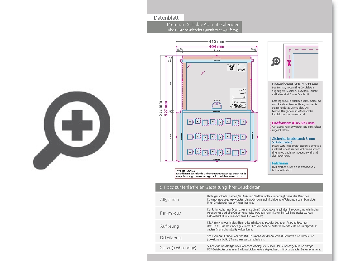 Product Bild schoko-adventskalender__klassik-wandkalender__querformat__4_0-farbig_bedruckt